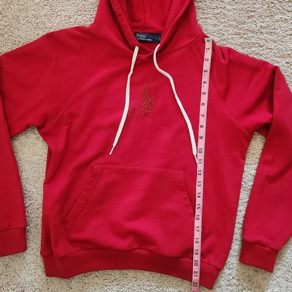 Women's Polo by Ralph Lauren Vibrant Red Hoodie Size Medium - Picture 6 of 8